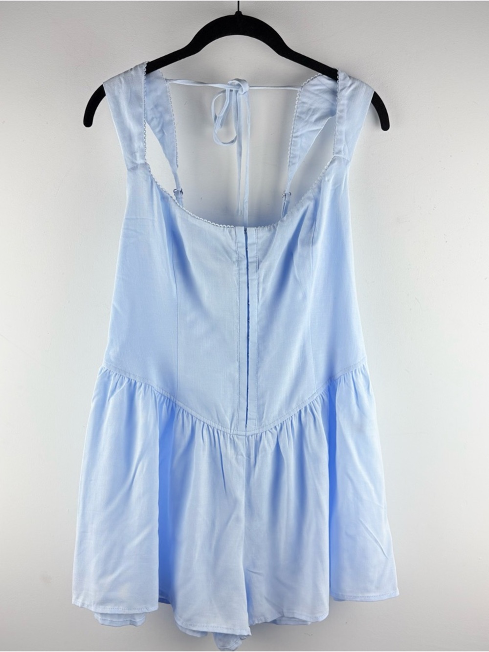 Women’s Corset Flowy Delicate Romper Dress Blue Festival Baby Doll Preppy Small